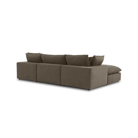 Ines Castaigne 4-Piece Chocolate Brown Performance Velvet Sectional - image 4