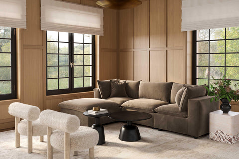 Ines Castaigne 4-Piece Chocolate Brown Performance Velvet Sectional - image 6