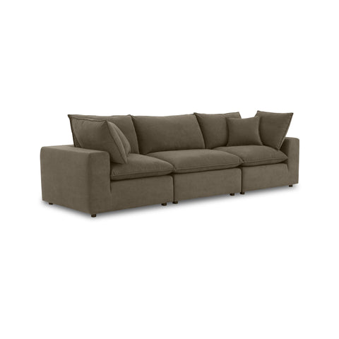 Ines Castaigne 120" Chocolate Brown Performance Velvet Modular Sofa - image 2