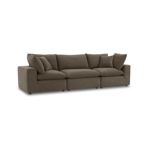 Ines Castaigne 120" Chocolate Brown Performance Velvet Modular Sofa - image 3