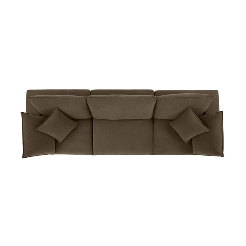 Ines Castaigne 120" Chocolate Brown Performance Velvet Modular Sofa - image 4