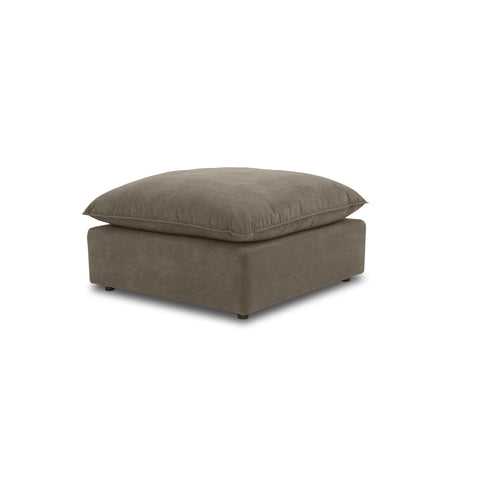 Ines Castaigne Chocolate Brown Performance Velvet Ottoman - image 2