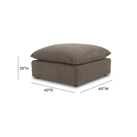Ines Castaigne Chocolate Brown Performance Velvet Ottoman - image 4
