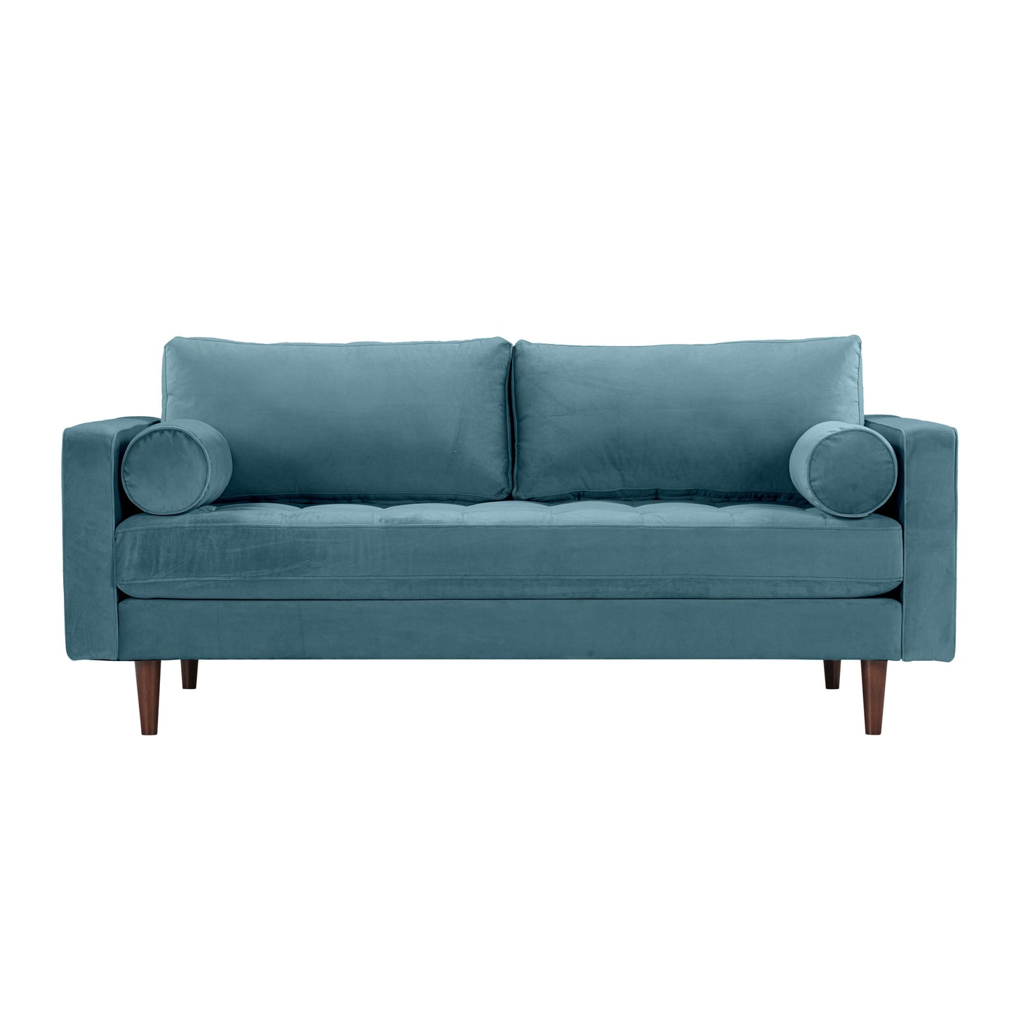 elise dusty blue velvet loveseat