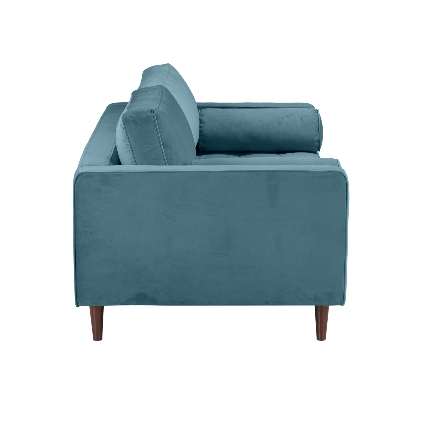 elise dusty blue velvet loveseat