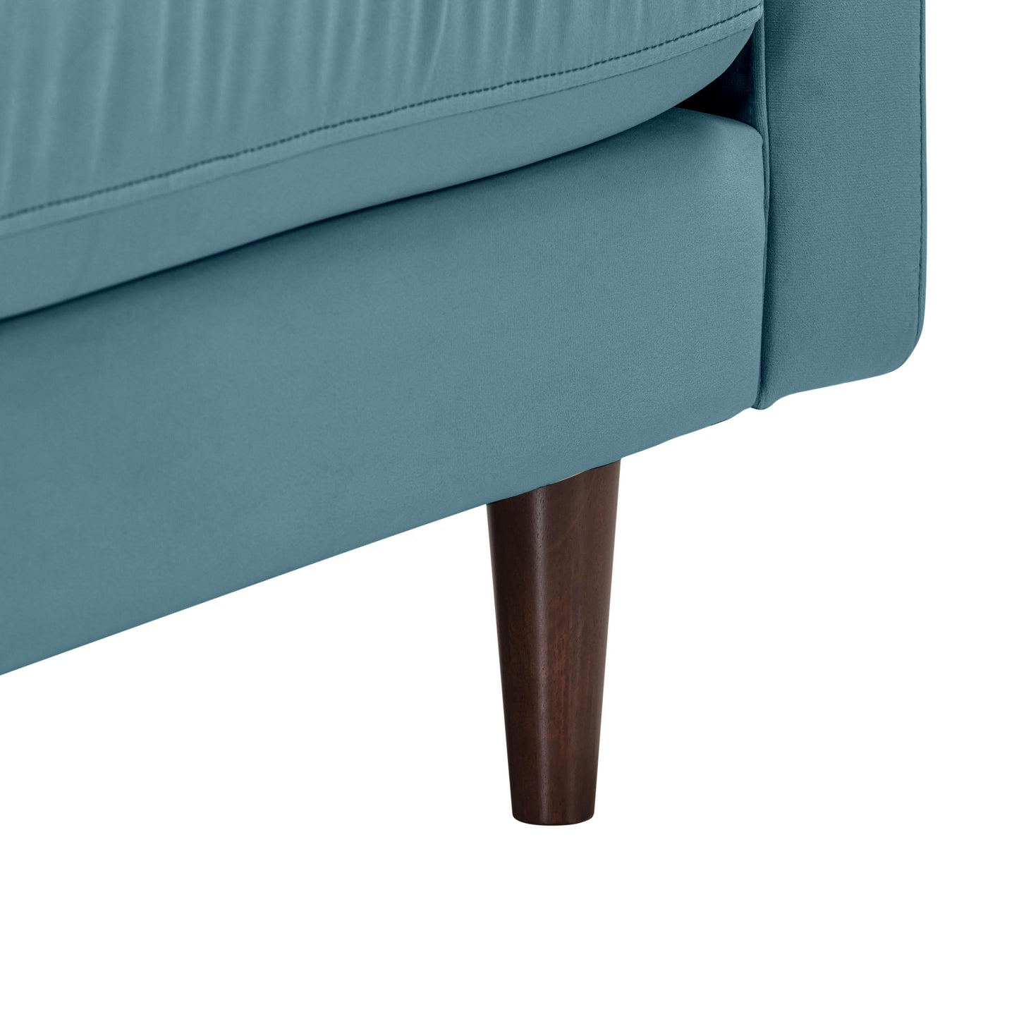 elise dusty blue velvet loveseat