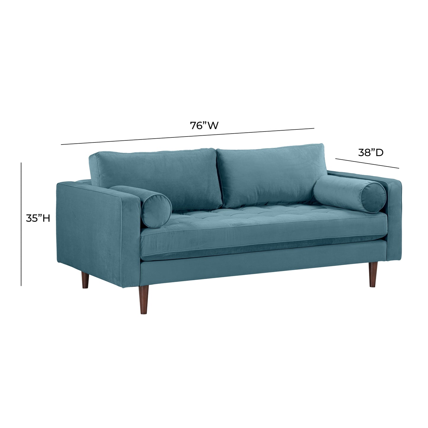 elise dusty blue velvet loveseat