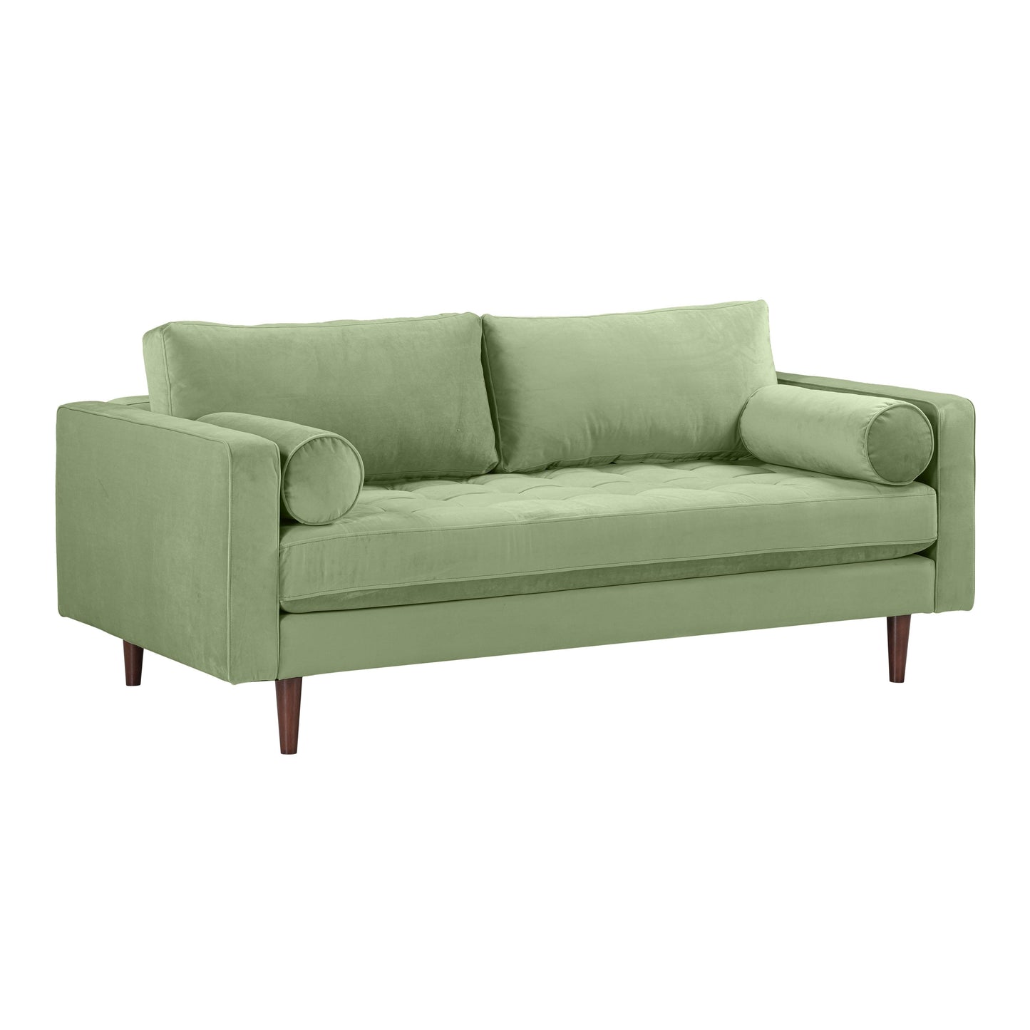 peele sage green velvet loveseat