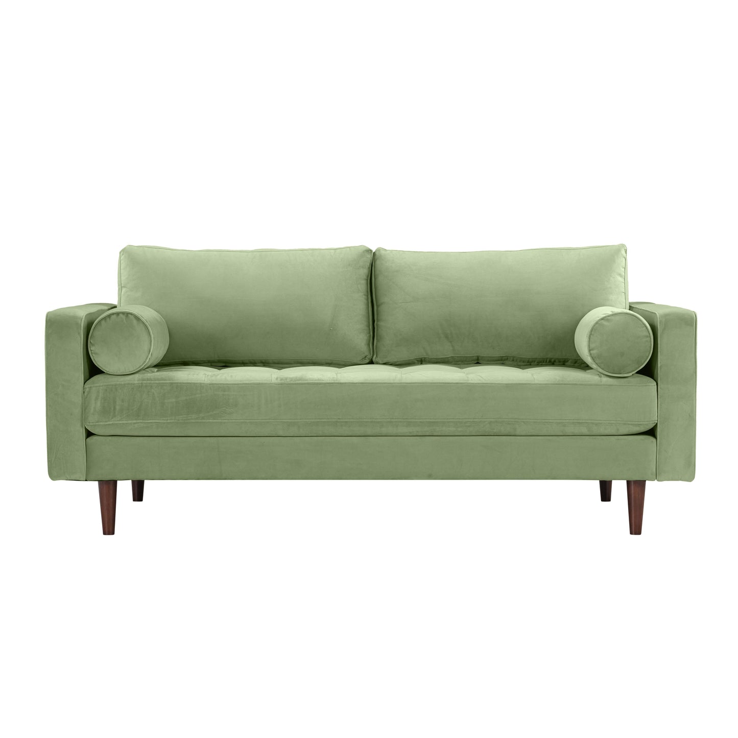 peele sage green velvet loveseat