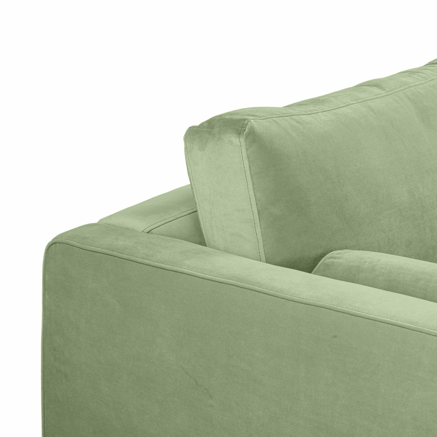 peele sage green velvet loveseat