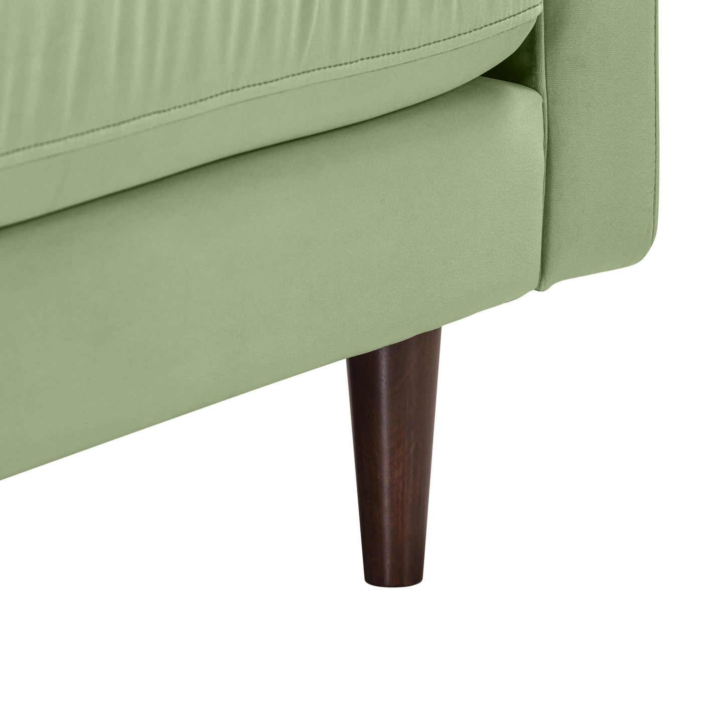 peele sage green velvet loveseat