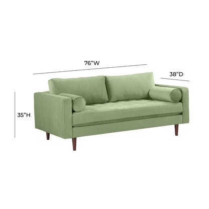 Peele Sage Green Velvet Loveseat