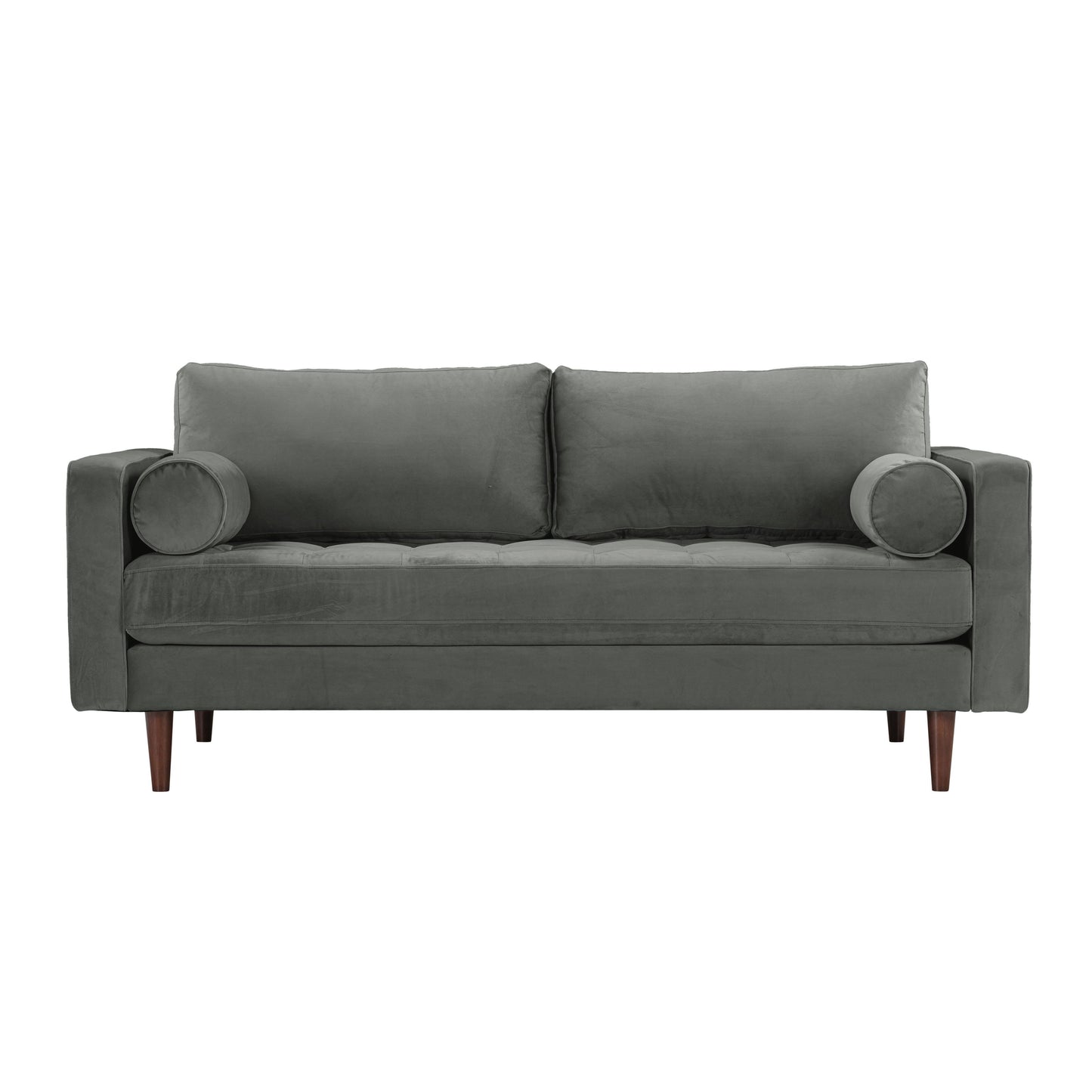 elise ash gray velvet loveseat