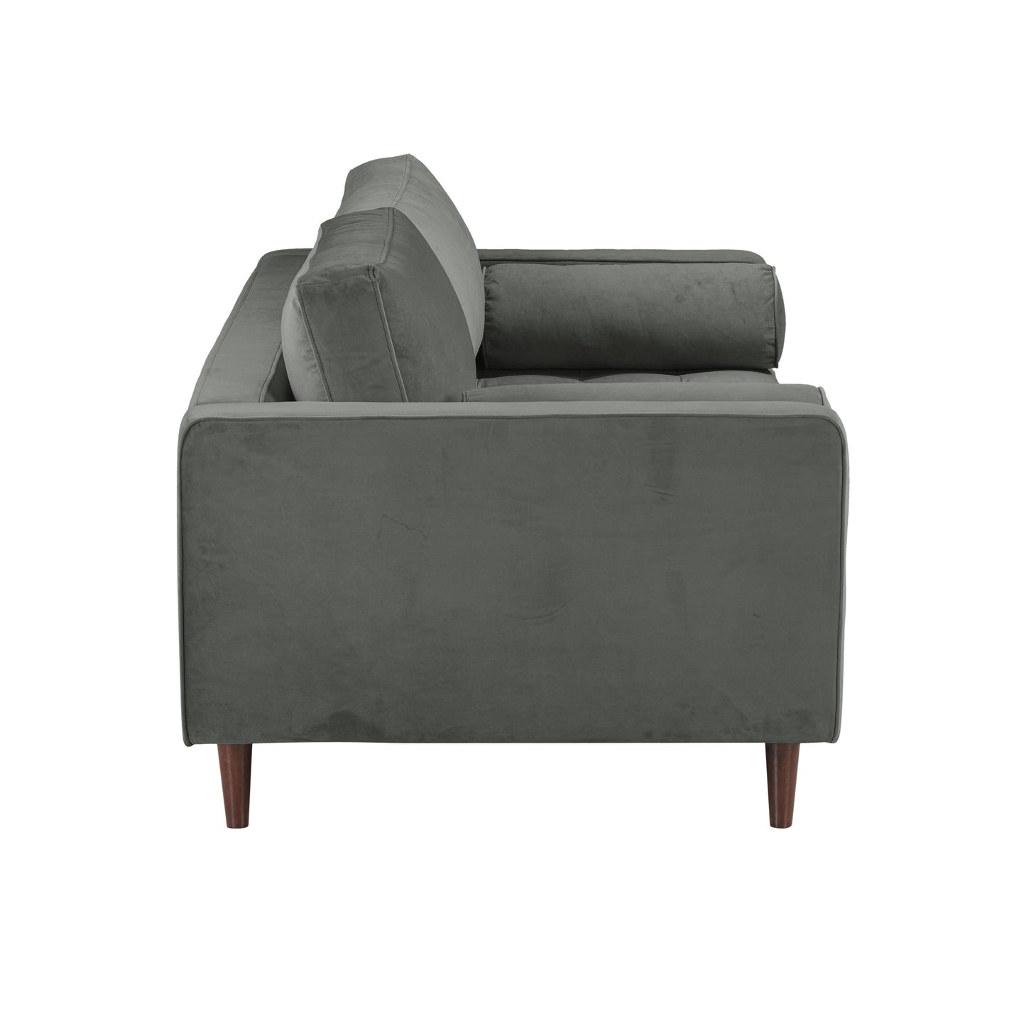 elise ash gray velvet loveseat