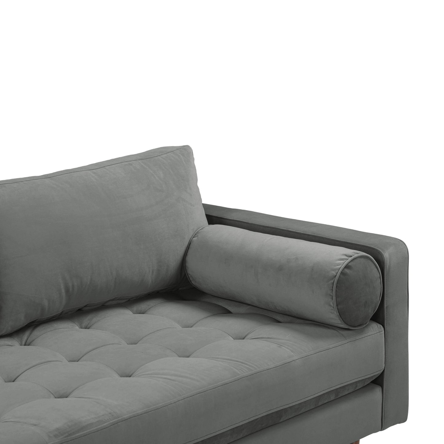 elise ash gray velvet loveseat