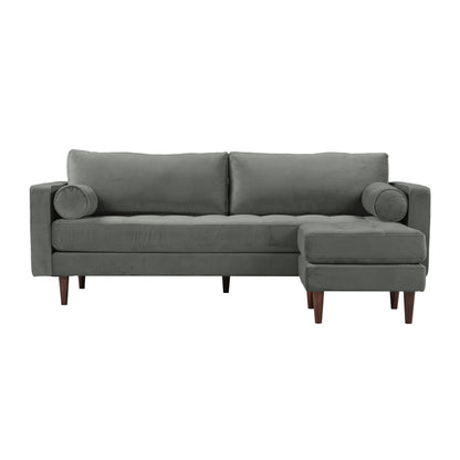 Elise Ash Gray Velvet Sectional