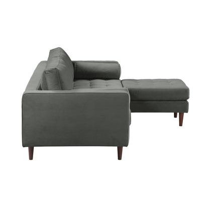 Elise Ash Gray Velvet Sectional