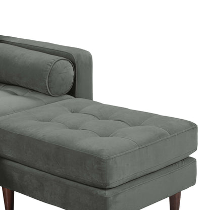 Elise Ash Gray Velvet Sectional