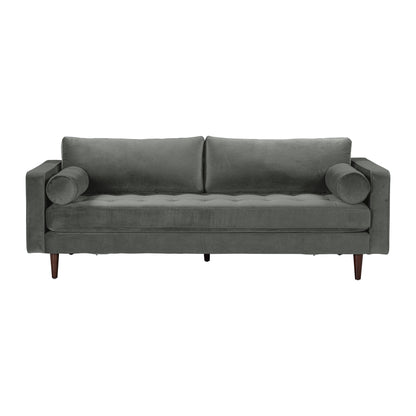 Elise Ash Gray Velvet Sofa