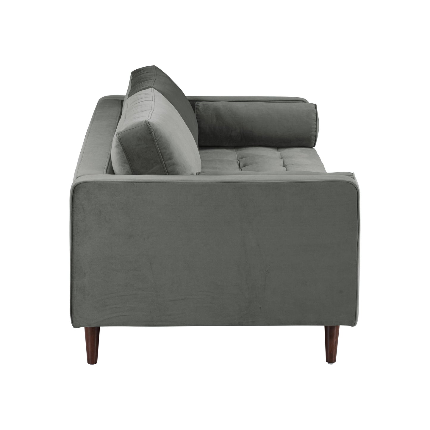 elise ash gray velvet sofa