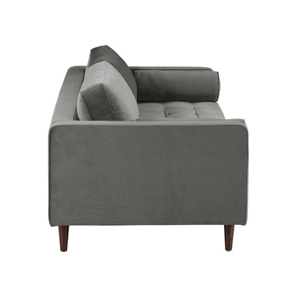 Elise Ash Gray Velvet Sofa