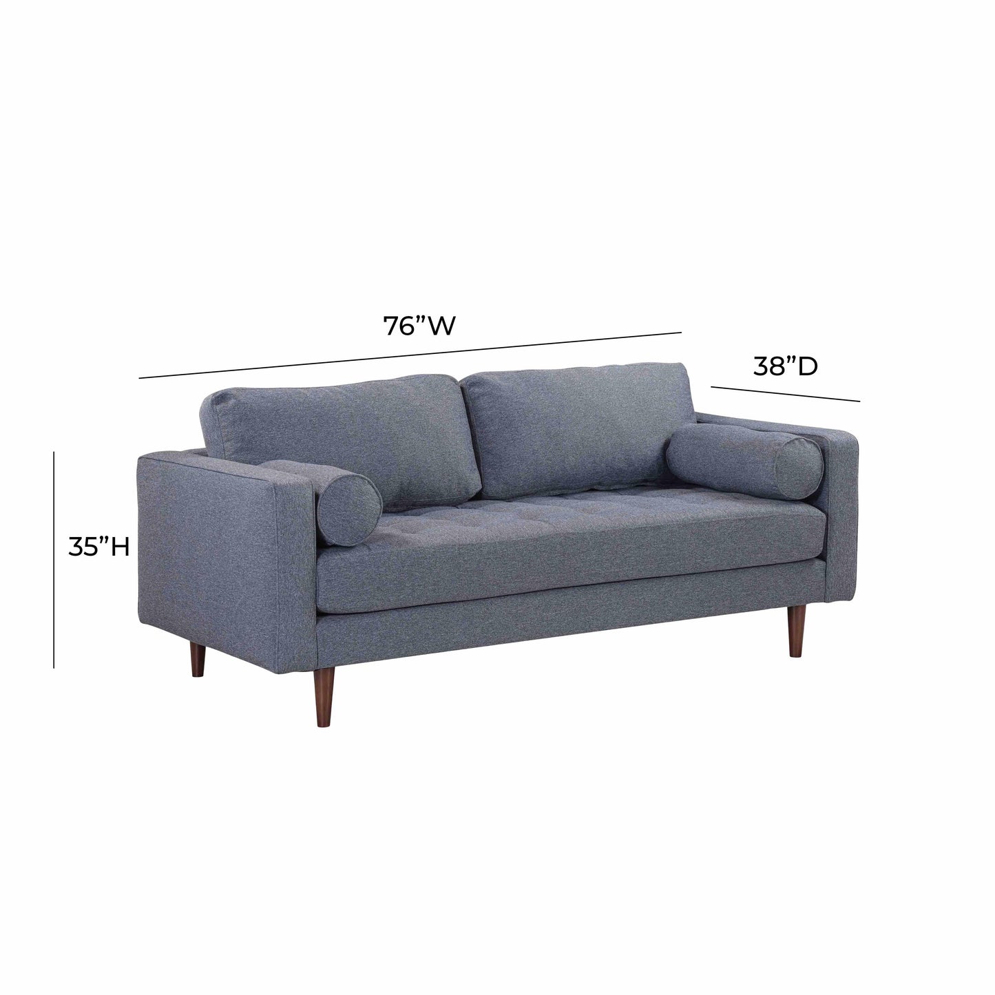 elise navy tweed loveseat