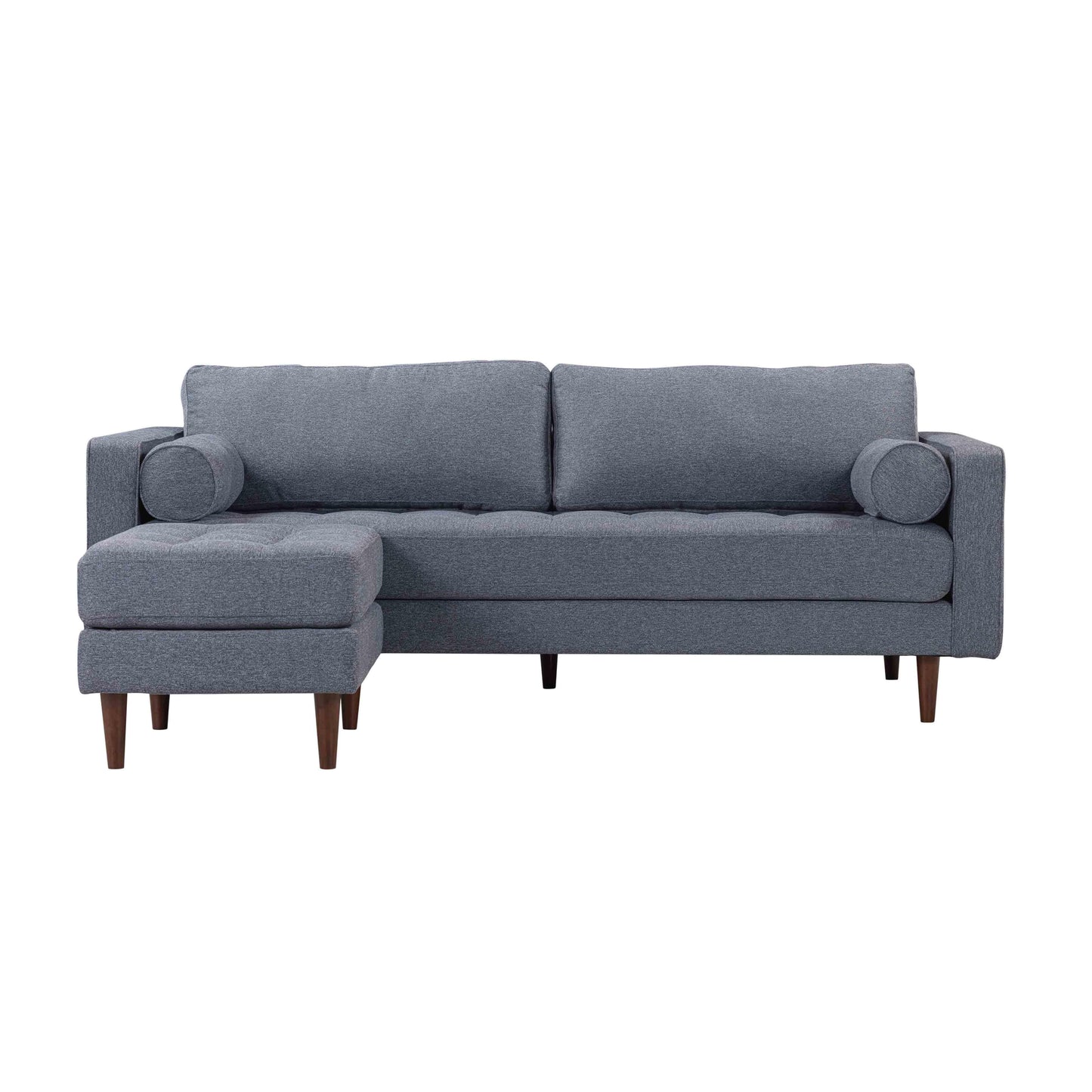 elise navy tweed sectional