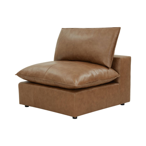 Ines Castaigne Brown Leather Modular Armless Chair - image 9