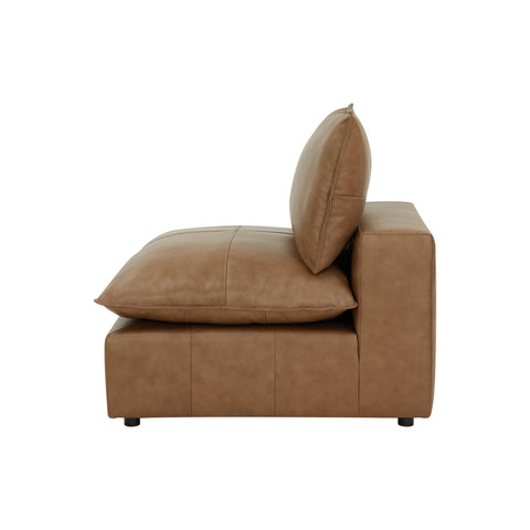 Ines Castaigne Brown Leather Modular Armless Chair - image 10