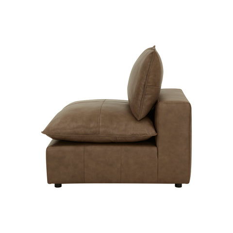 Ines Castaigne Brown Leather Modular Armless Chair - image 3