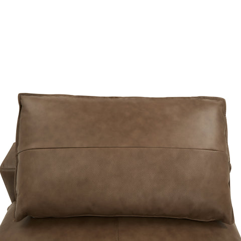 Ines Castaigne Brown Leather Modular Armless Chair - image 6