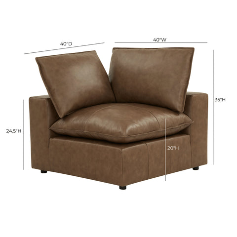 Ines Castaigne Brown Leather Modular Corner Chair - image 6