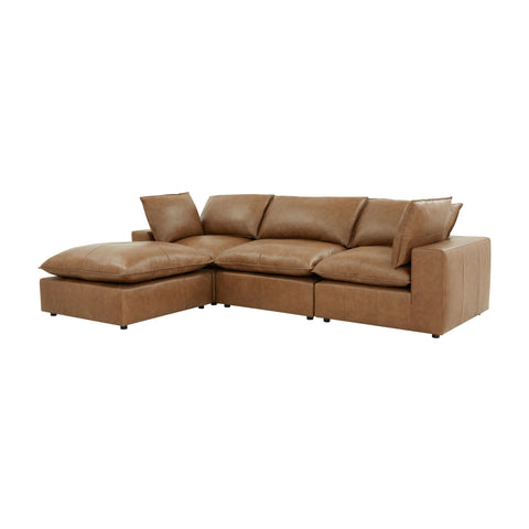 Ines Castaigne 4-Piece Brown Leather Modular Sectional - image 9