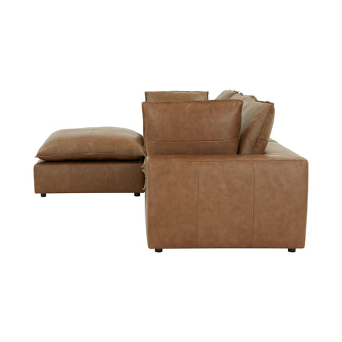 Ines Castaigne 4-Piece Brown Leather Modular Sectional - image 10