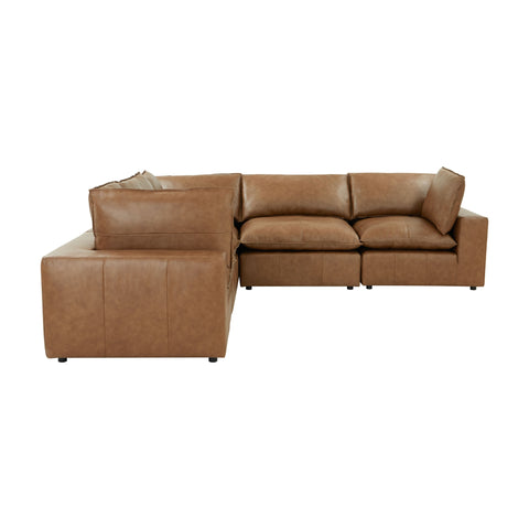 Ines Castaigne 5-Piece Brown Leather Modular L-Sectional - image 8