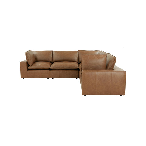 Ines Castaigne 5-Piece Brown Leather Modular L-Sectional - image 10