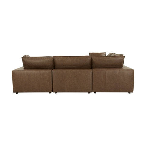 Ines Castaigne 5-Piece Brown Leather Modular L-Sectional - image 5