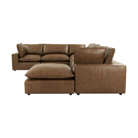Ines Castaigne 7-Piece Brown Leather Modular Large Chaise Sectional - image 4