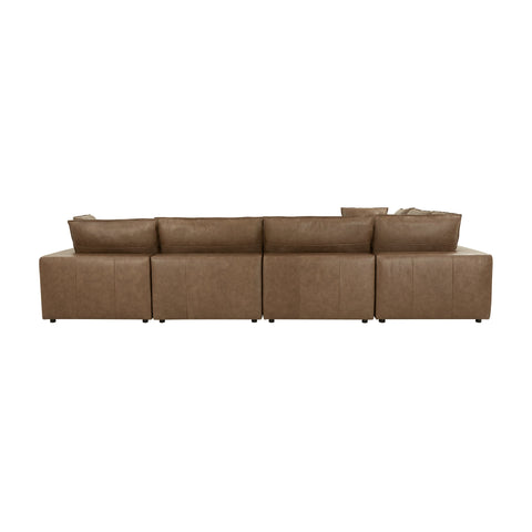 Ines Castaigne 7-Piece Brown Leather Modular Large Chaise Sectional - image 5