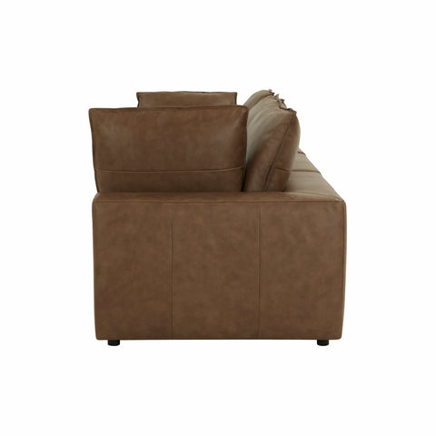 Ines Castaigne 120" Brown Leather Modular Sofa - image 4