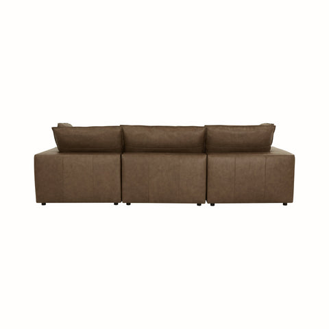 Ines Castaigne 120" Brown Leather Modular Sofa - image 5