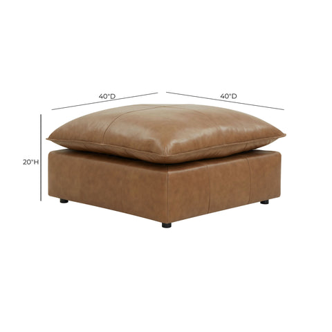 Ines Castaigne Brown Leather Ottoman - image 6