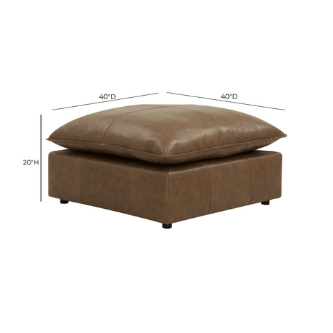 Ines Castaigne Brown Leather Ottoman - image 3