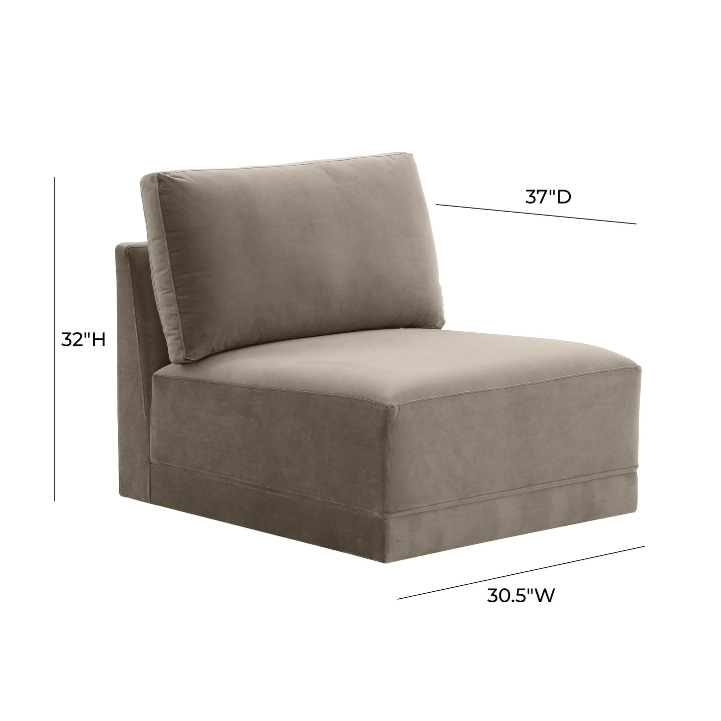 bree taupe armless chair