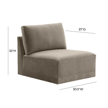 Bree Taupe Armless Chair