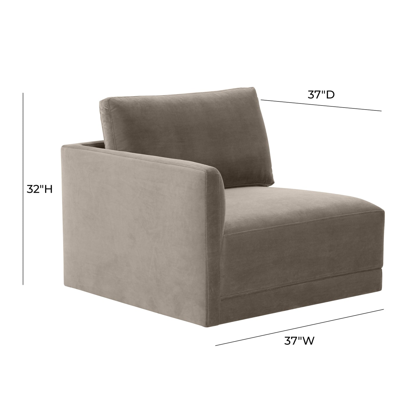 bree taupe laf corner chair