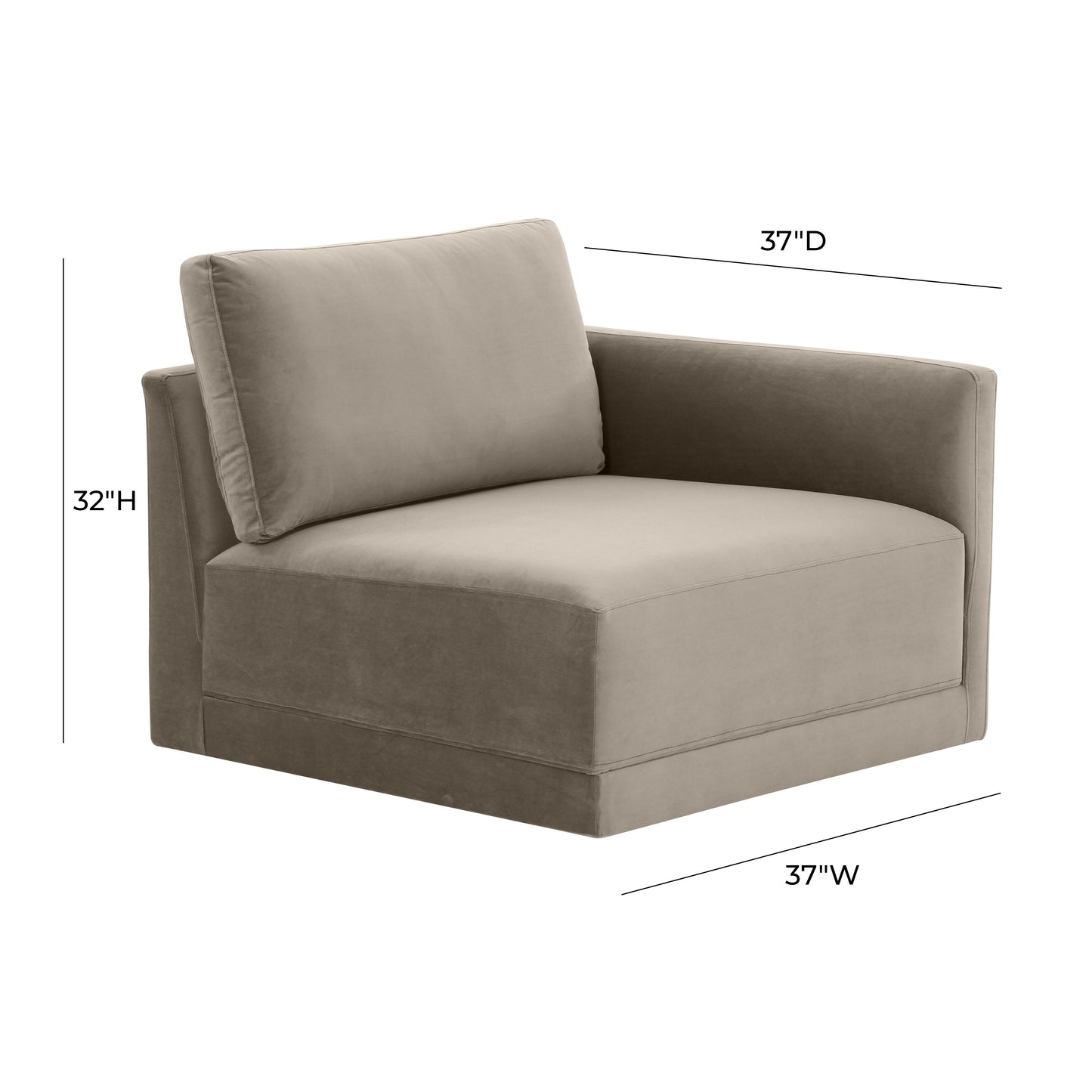 bree taupe raf corner chair