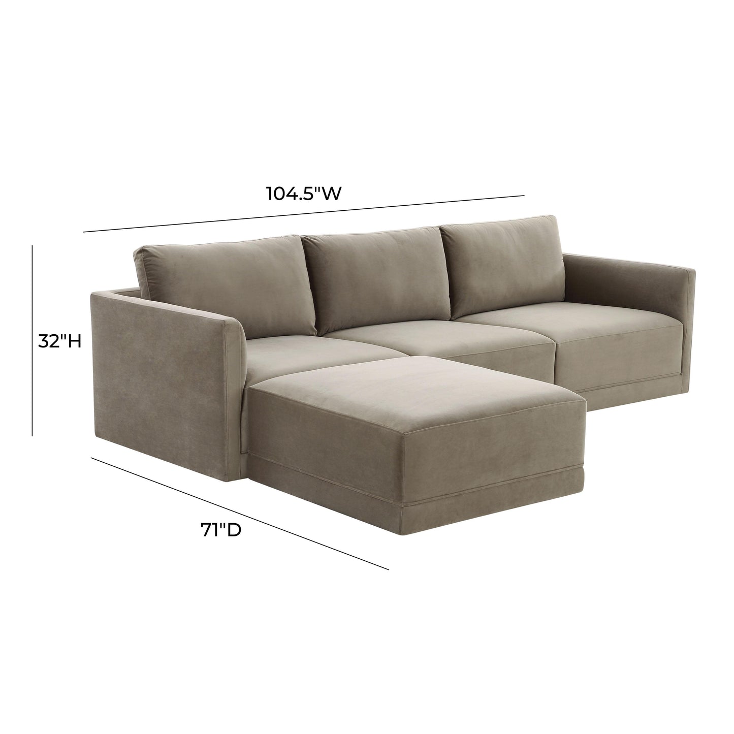 bree taupe modular sectional