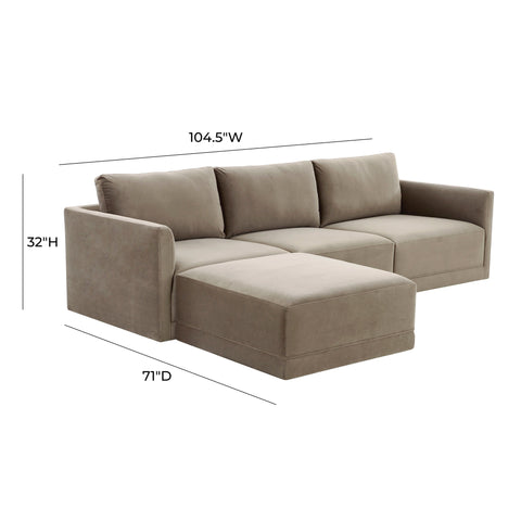 Margaux Versailles 4-Piece Performance Velvet Modular Sectional - image 6