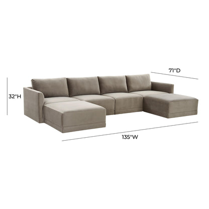 Bree Taupe Modular U Sectional